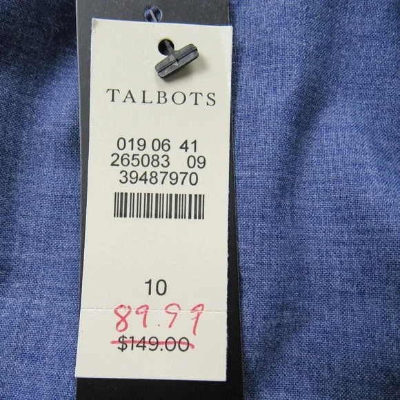Talbots Blazer Womens 10 Blue Patchwork‎ Madras Plaid Cotton Two Button Lined - Picture 5 of 16